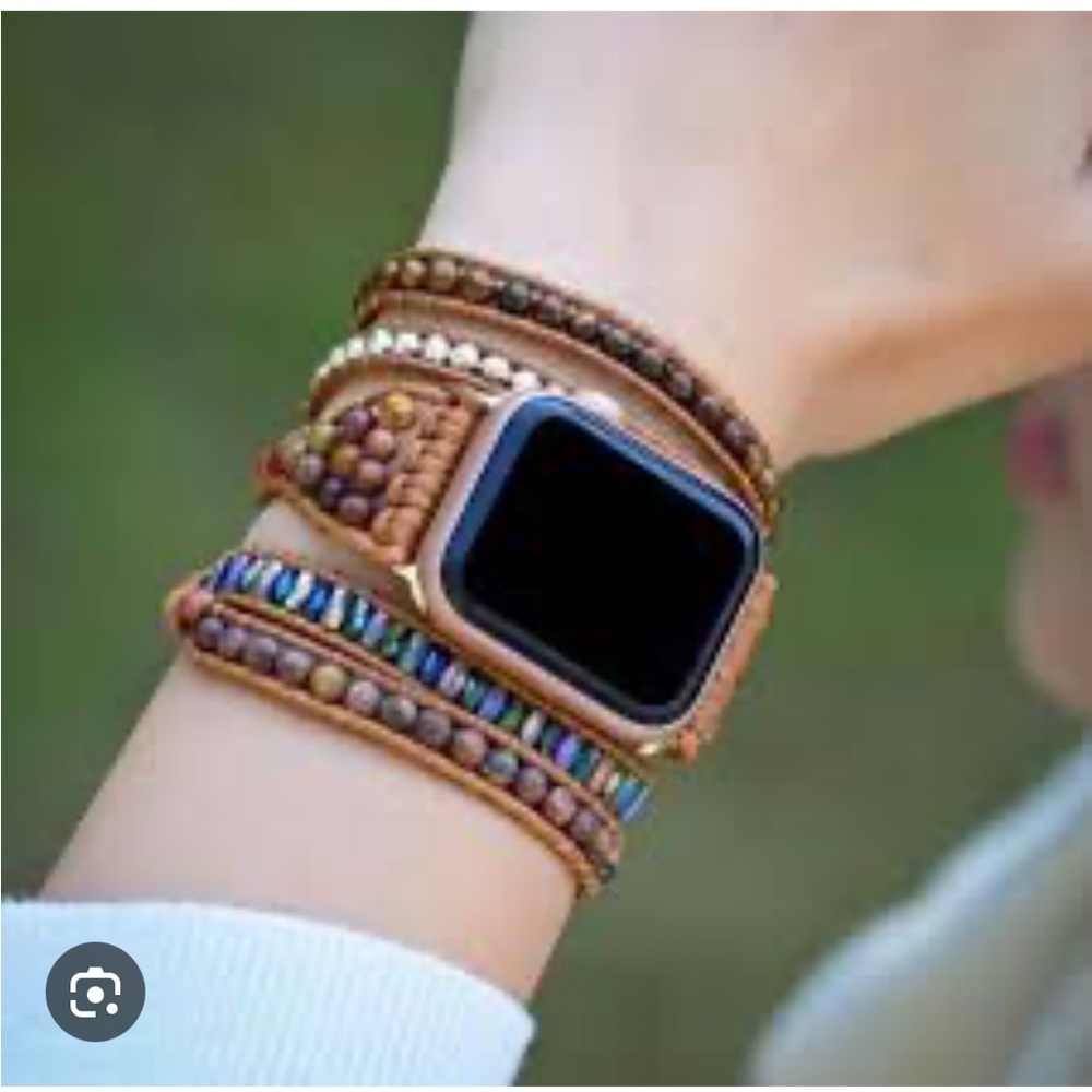 Boho Brown/Blue Beaded IWatch Wrap Band